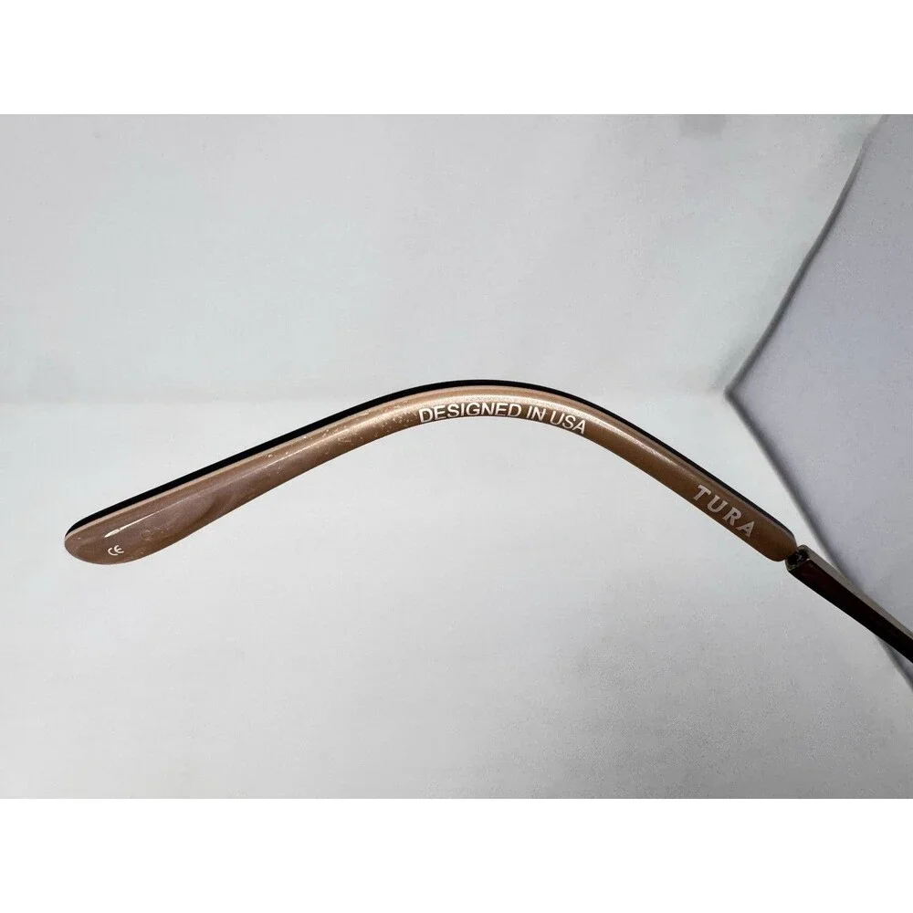 Tura MOD R104 Eyeglass Frames Only 53-18-135 Bronze Brown Semi Rimless